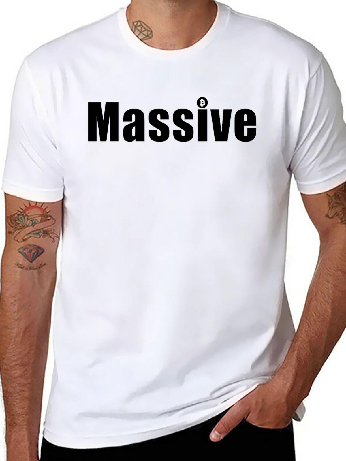 Massive Bitcoin Graphic Tee - Black Casual T-Shirt product image 10