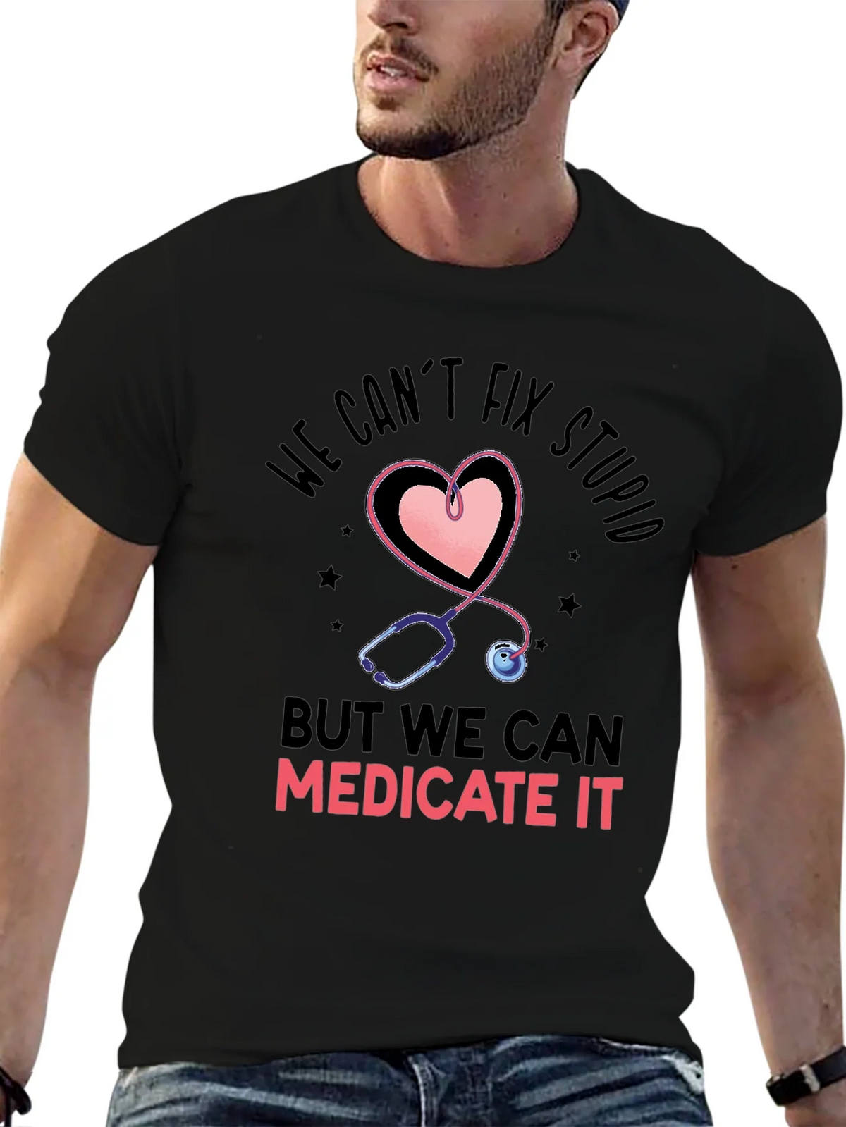 Funny Nurse T-Shirt - Cant Fix Stupid product image 5