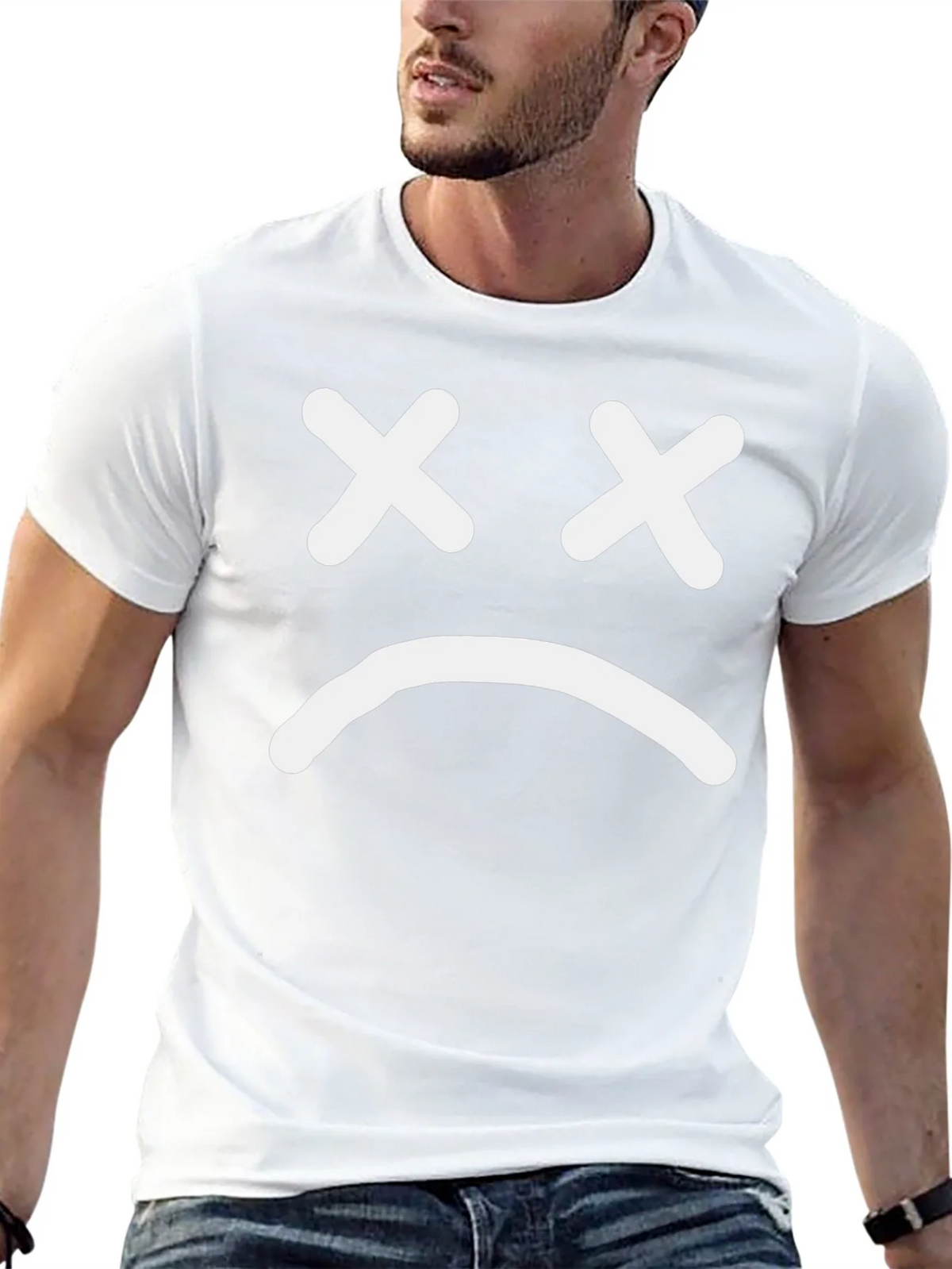 Sad Face Graphic T-Shirt - Unisex Cotton Tee product image 4