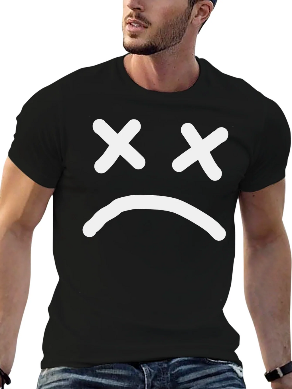 Sad Face Graphic T-Shirt - Unisex Cotton Tee product image 9