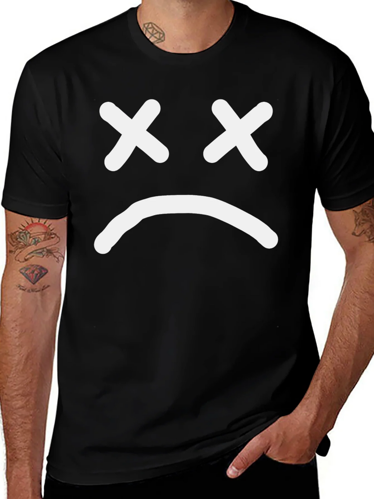 Sad Face Graphic T-Shirt - Unisex Cotton Tee product image 1
