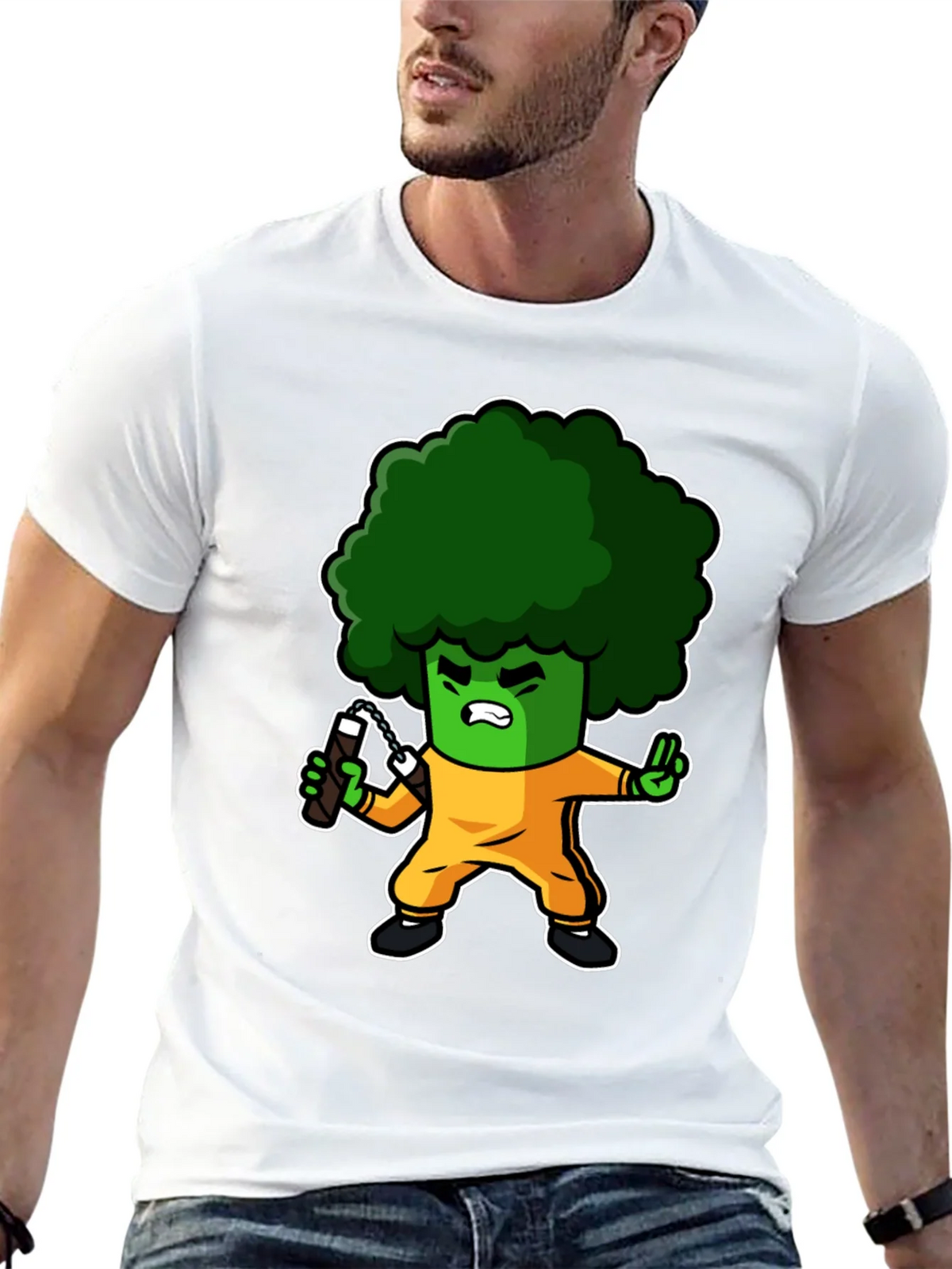 Broccoli Ninja T-Shirt: Funny Cartoon Graphic Tee product image 4