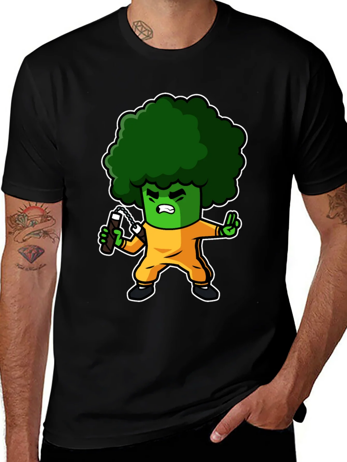 Broccoli Ninja T-Shirt: Funny Cartoon Graphic Tee product image 1