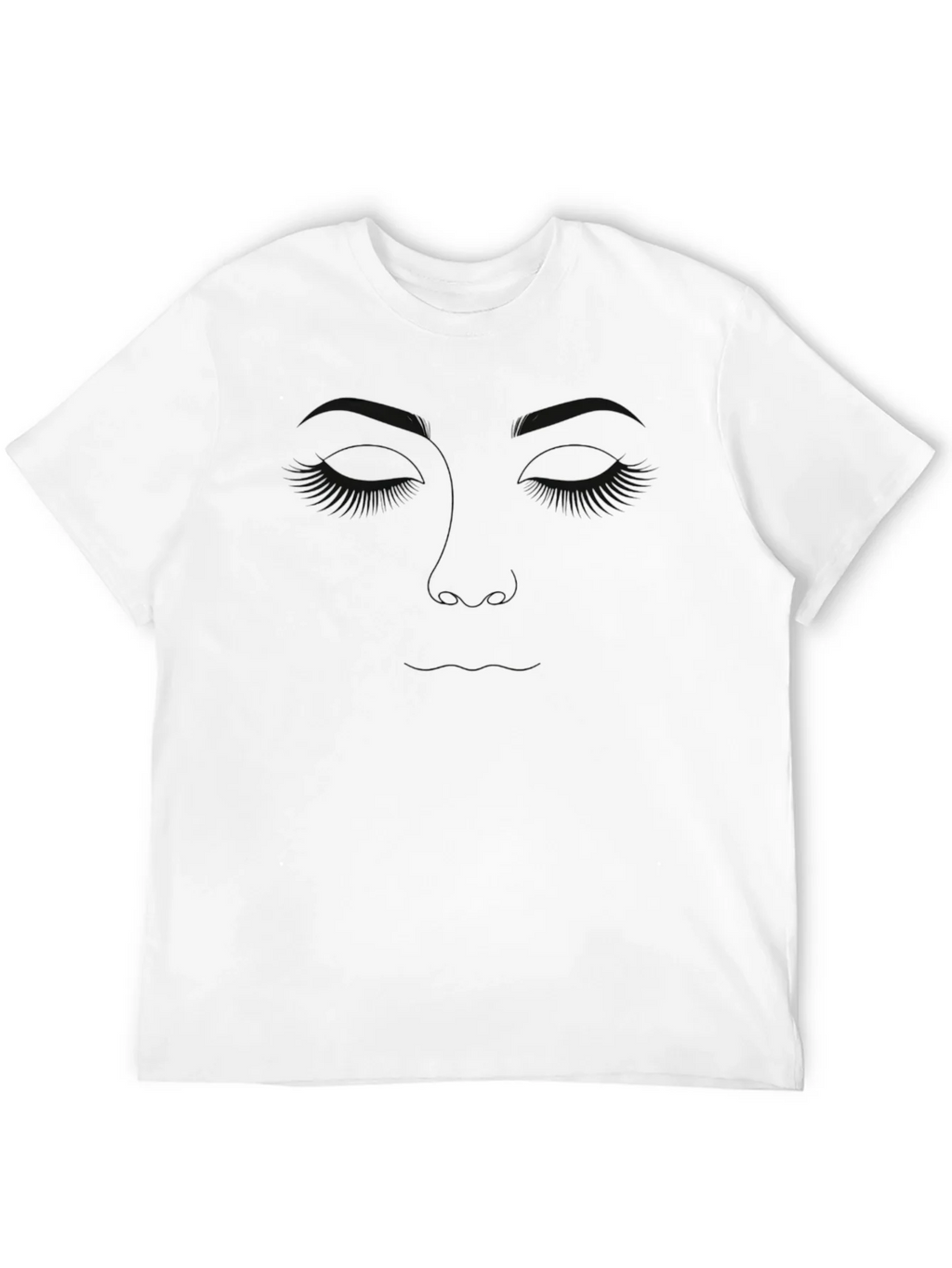 Minimalist Face Line Art Black T-Shirt product image 3