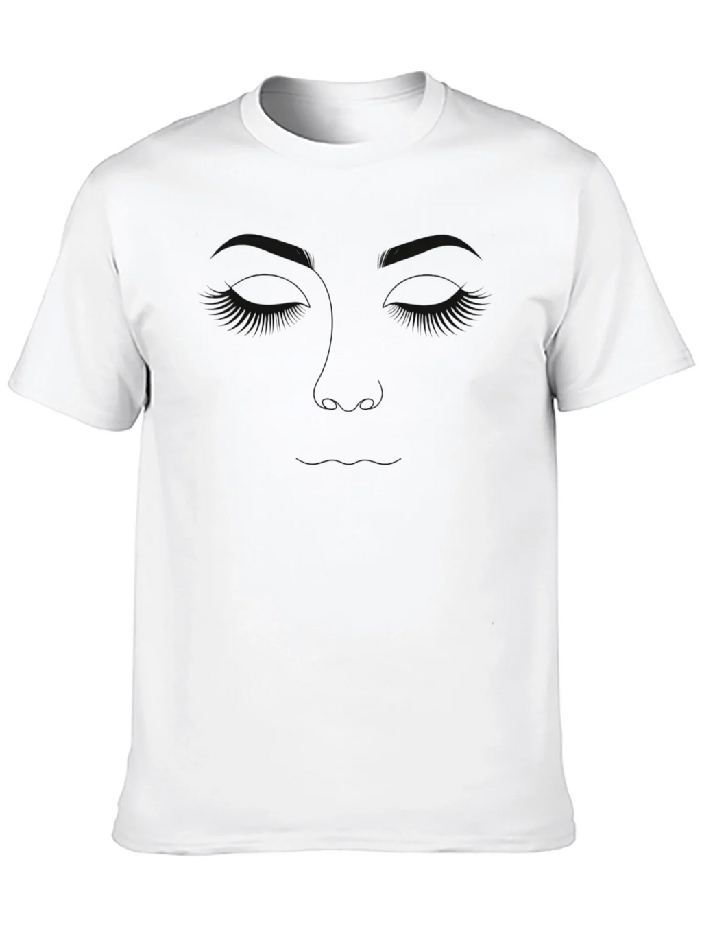 Minimalist Face Line Art Black T-Shirt product image 12