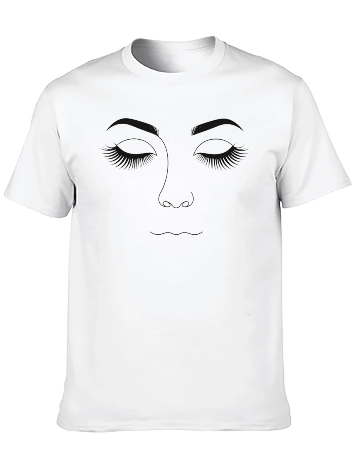 Minimalist Face Line Art Black T-Shirt product image 12