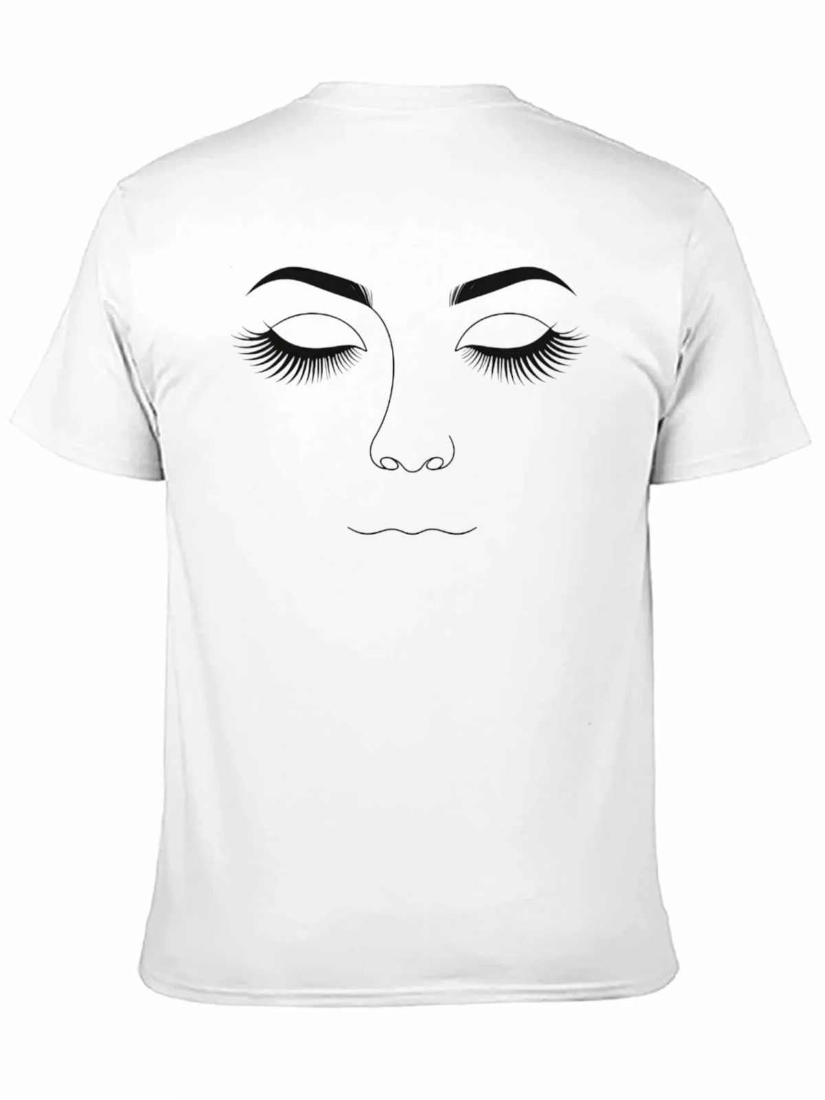 Minimalist Face Line Art Black T-Shirt product image 2
