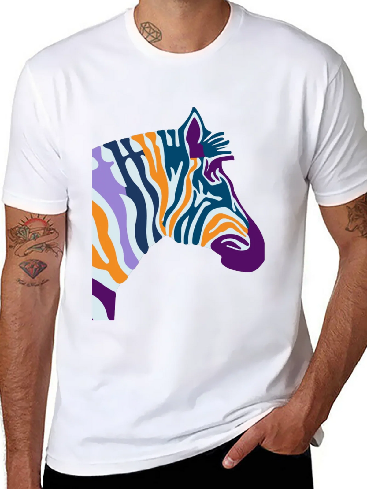 Abstract Zebra Graphic Tee - Cool Casual Style product image 10