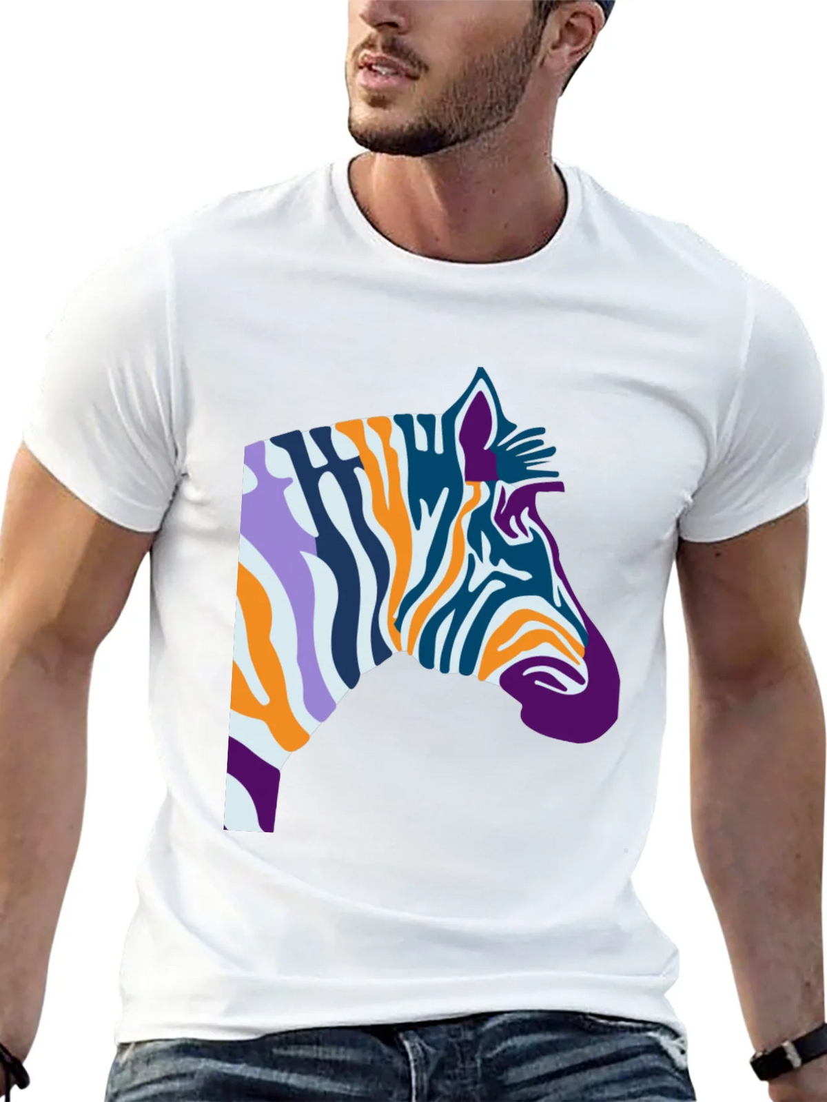 Abstract Zebra Graphic Tee - Cool Casual Style product image 4