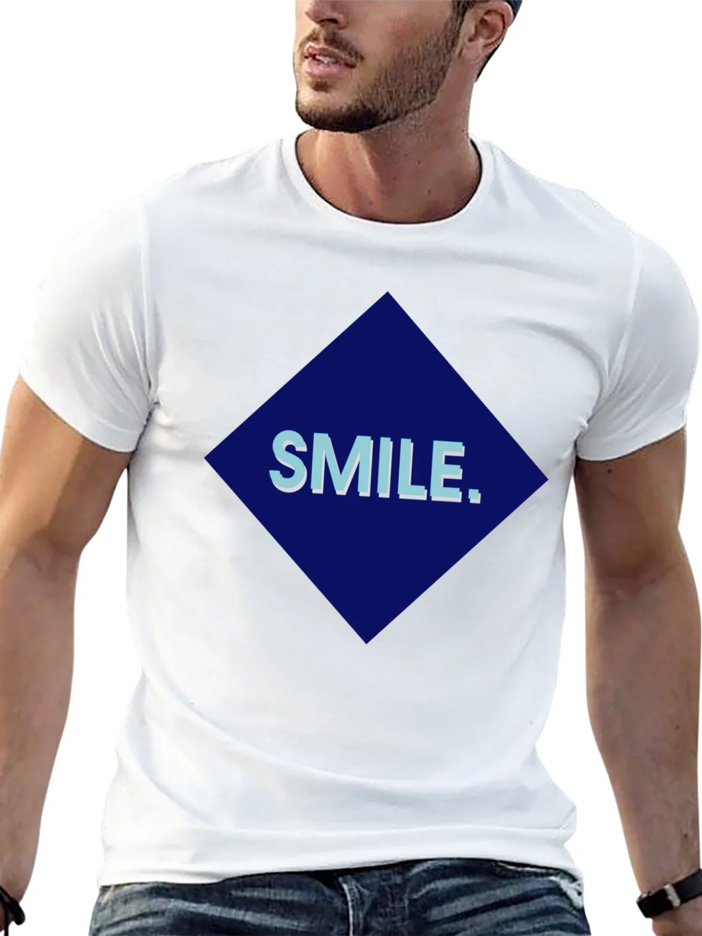 Smile Graphic Print Black T-Shirt product image 4