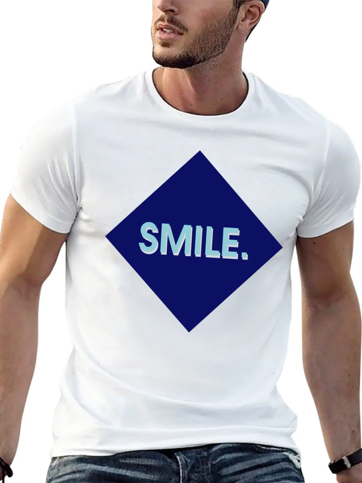 Smile Graphic Print Black T-Shirt product image 4