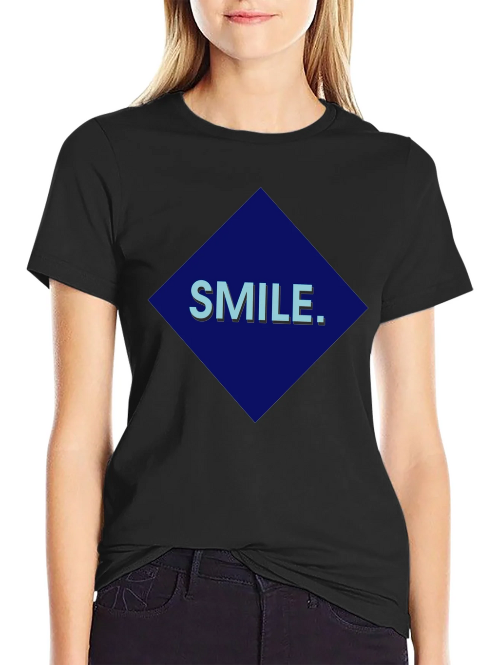 Smile Graphic Print Black T-Shirt product image 5