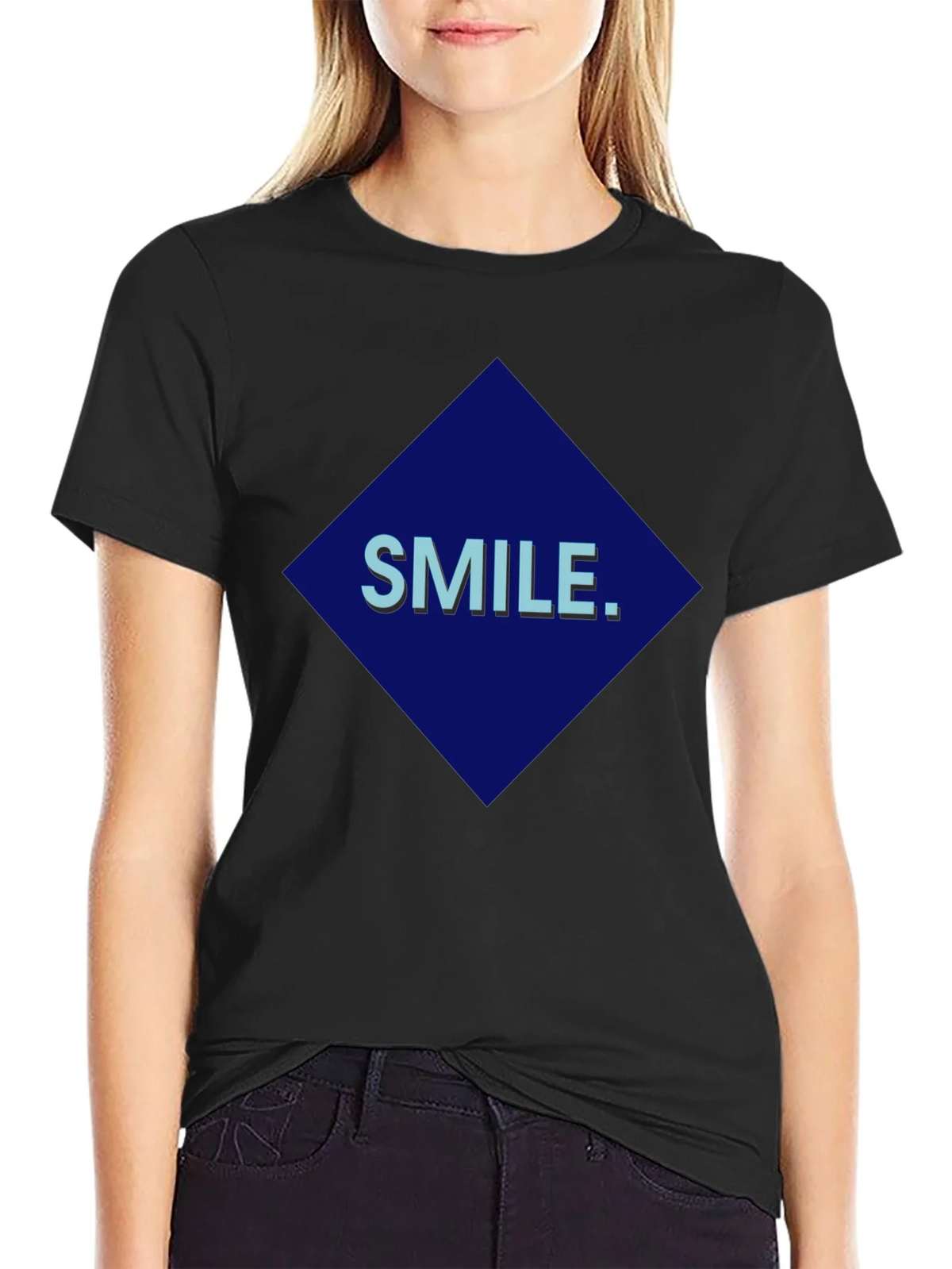 Smile Graphic Print Black T-Shirt product image 5