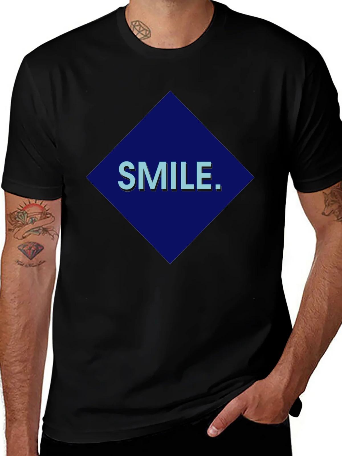Smile Graphic Print Black T-Shirt product image 1