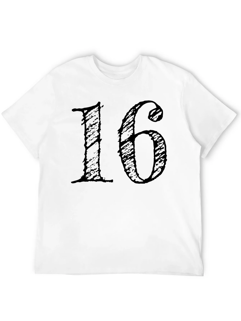 Grunge Number 16 Graphic Tee - Black Cotton Blend product image 3