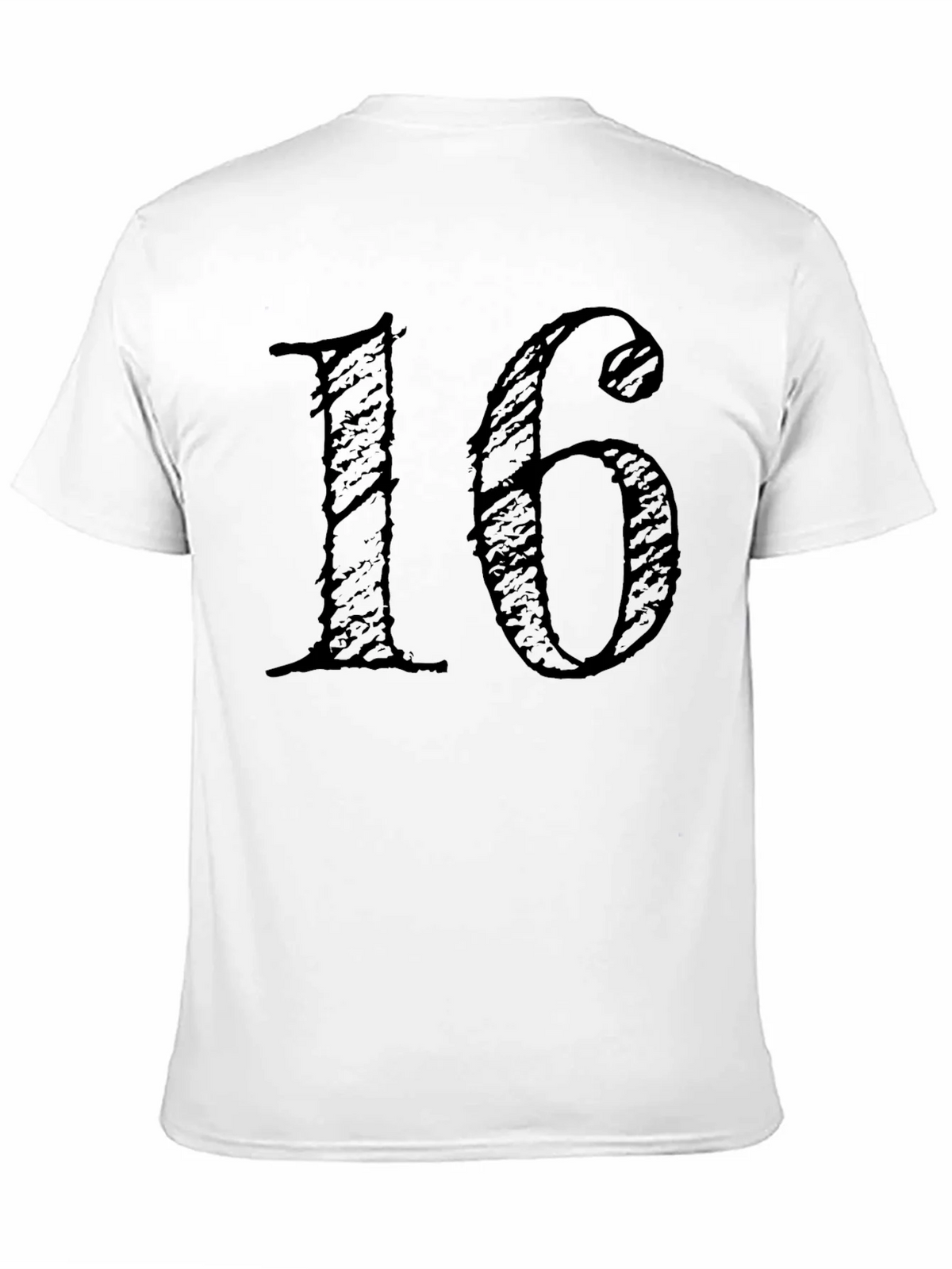 Grunge Number 16 Graphic Tee - Black Cotton Blend product image 2