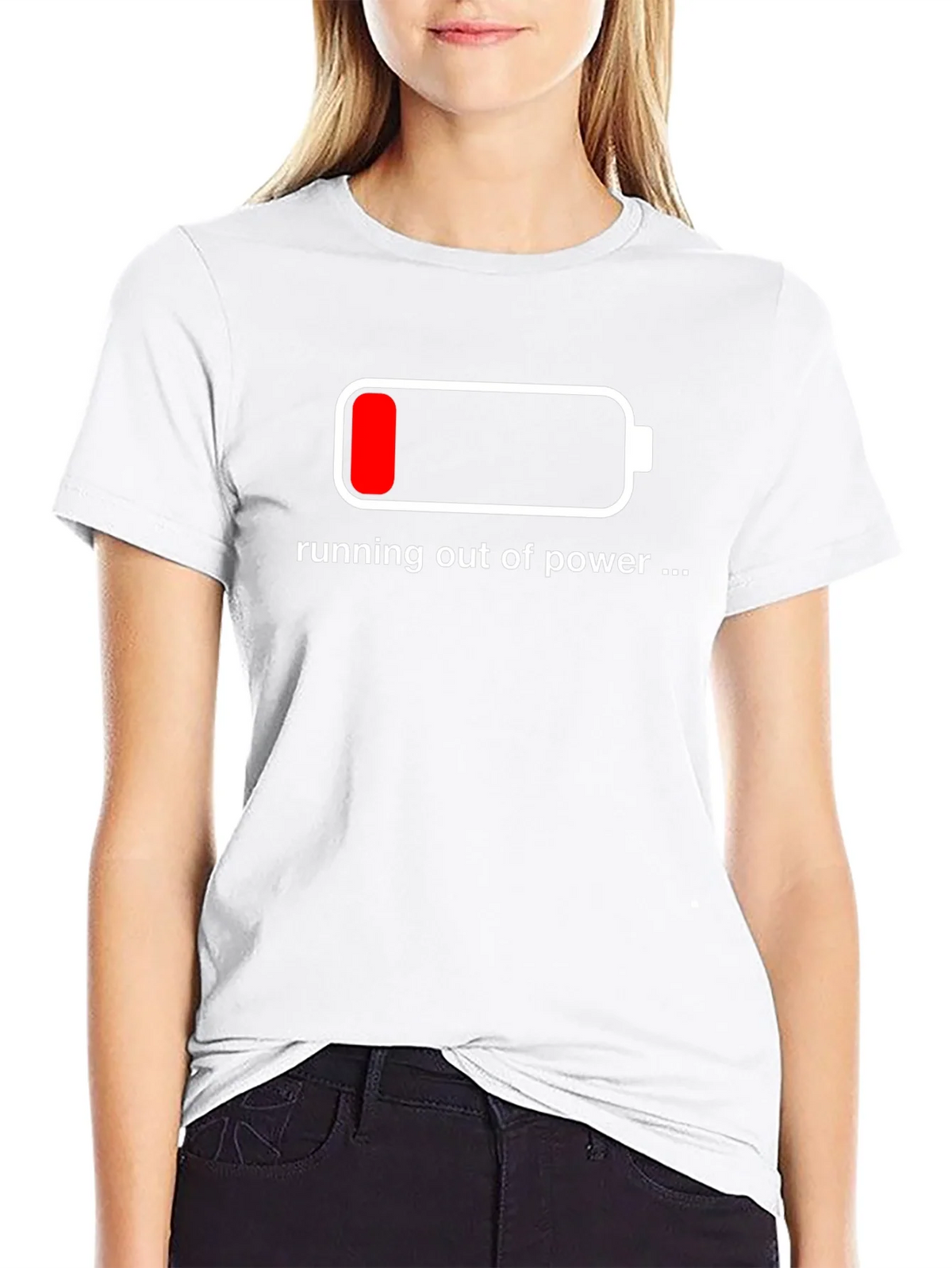 Running Out of Power T-Shirt - Low Battery Design product image 11