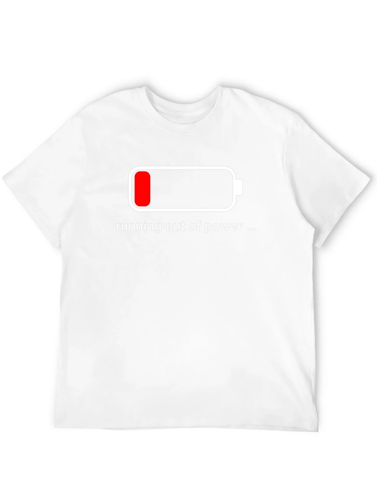 Running Out of Power T-Shirt - Low Battery Design product image 3