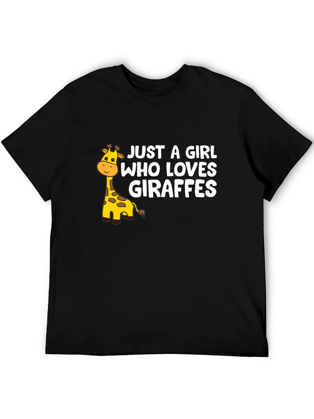 Just a Girl Who Loves Giraffes Black Graphic Tee product image 8