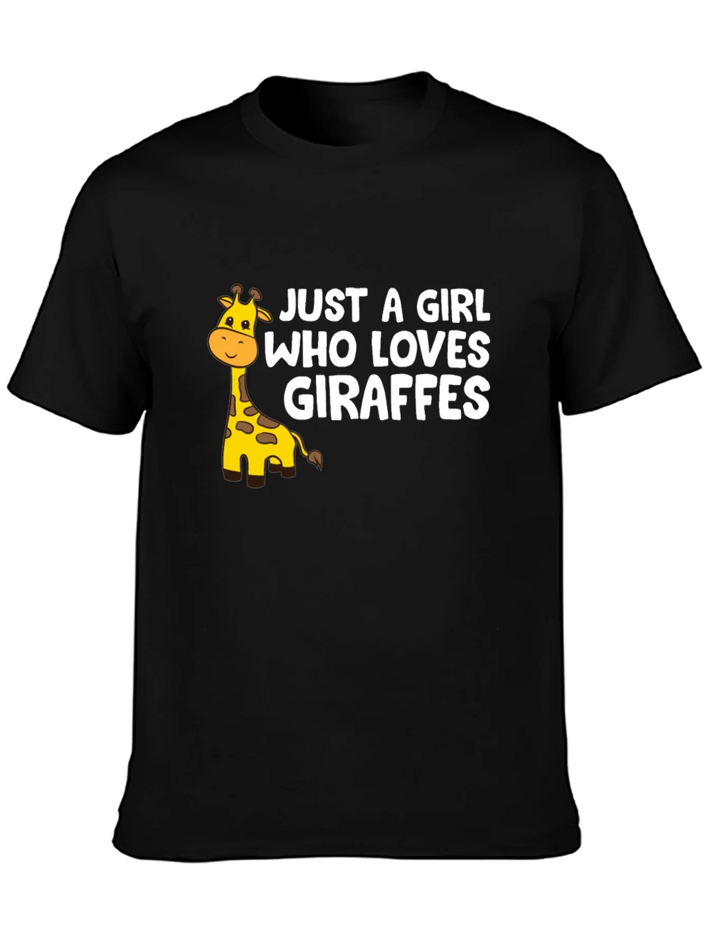 Just a Girl Who Loves Giraffes Black Graphic Tee product image 6