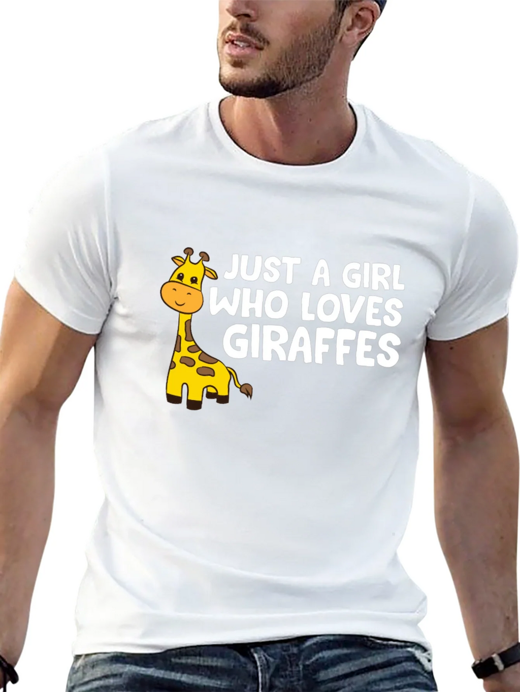 Just a Girl Who Loves Giraffes Black Graphic Tee product image 4