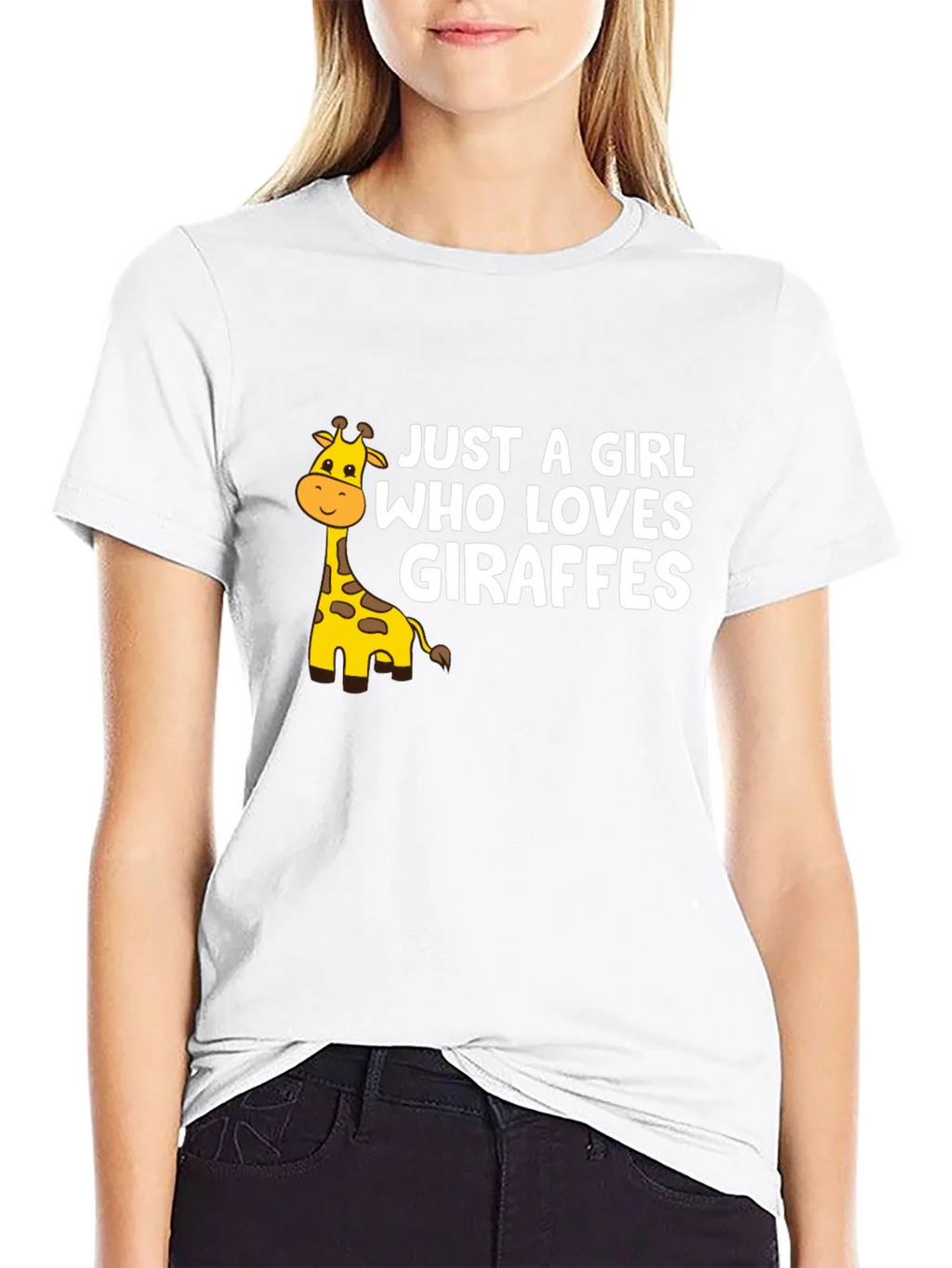 Just a Girl Who Loves Giraffes Black Graphic Tee product image 11