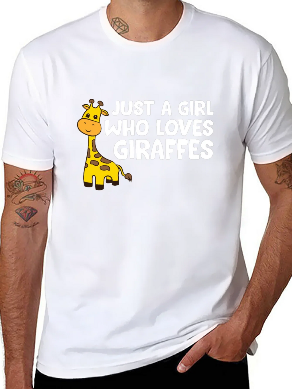 Just a Girl Who Loves Giraffes Black Graphic Tee product image 10