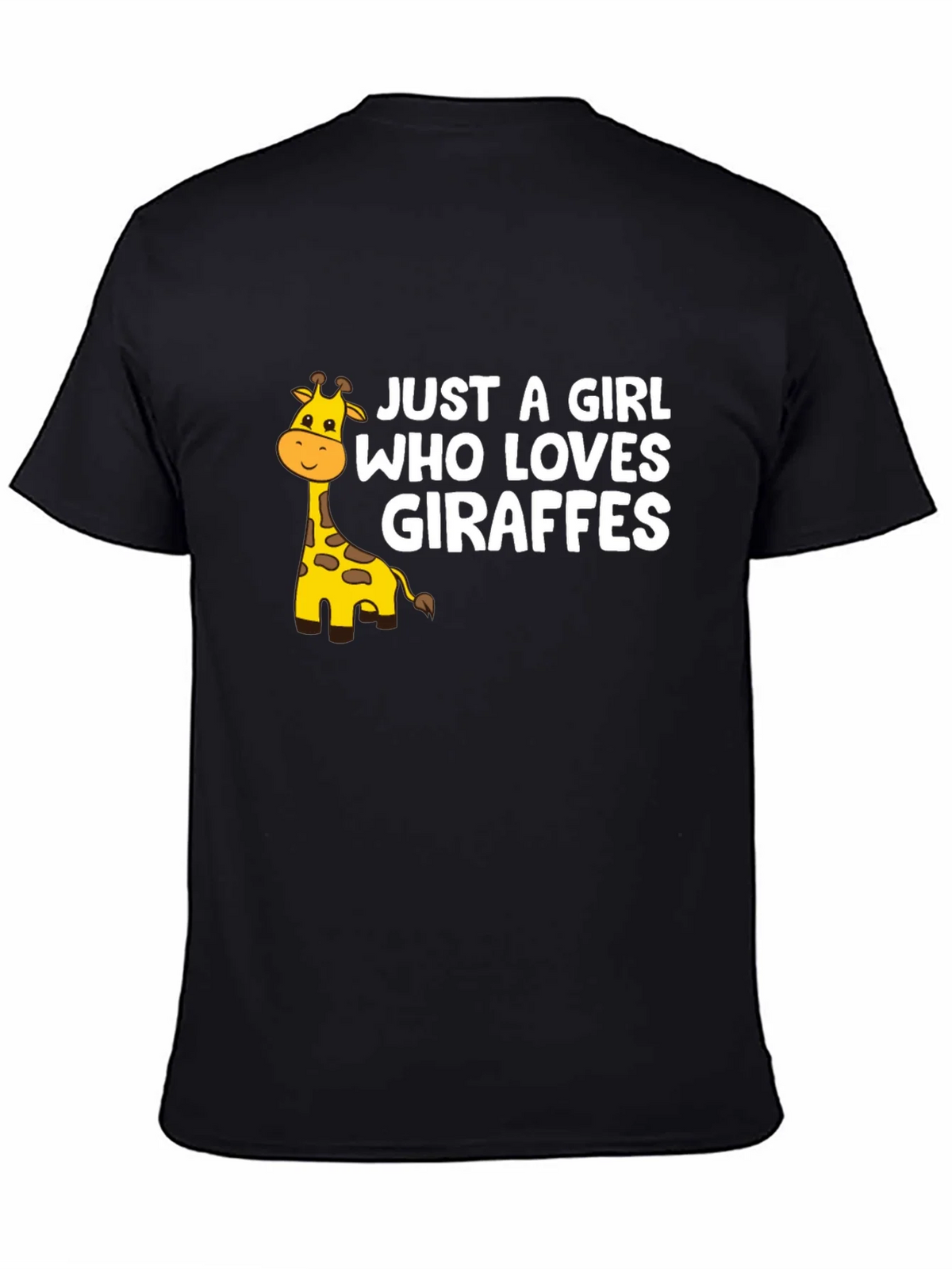 Just a Girl Who Loves Giraffes Black Graphic Tee product image 7