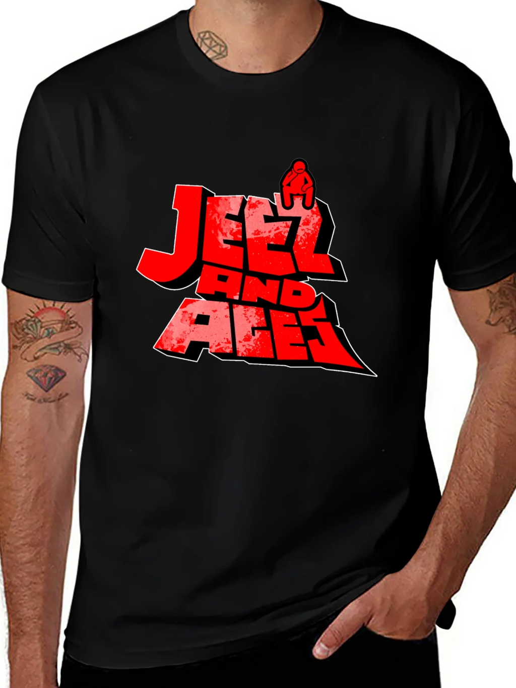 Jeetz And Aces Black Graphic T-Shirt product image 1