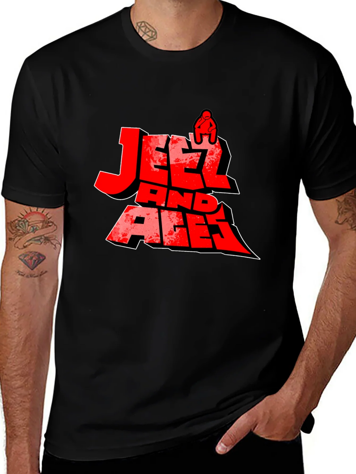 Jeetz And Aces Black Graphic T-Shirt product image 1