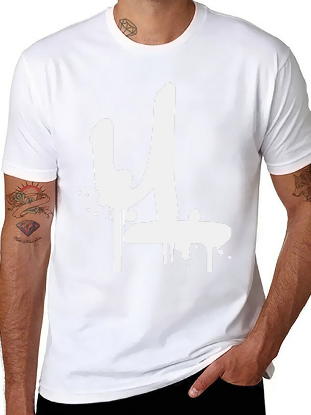 Graffiti Style Number 4 Black T-Shirt product image 2