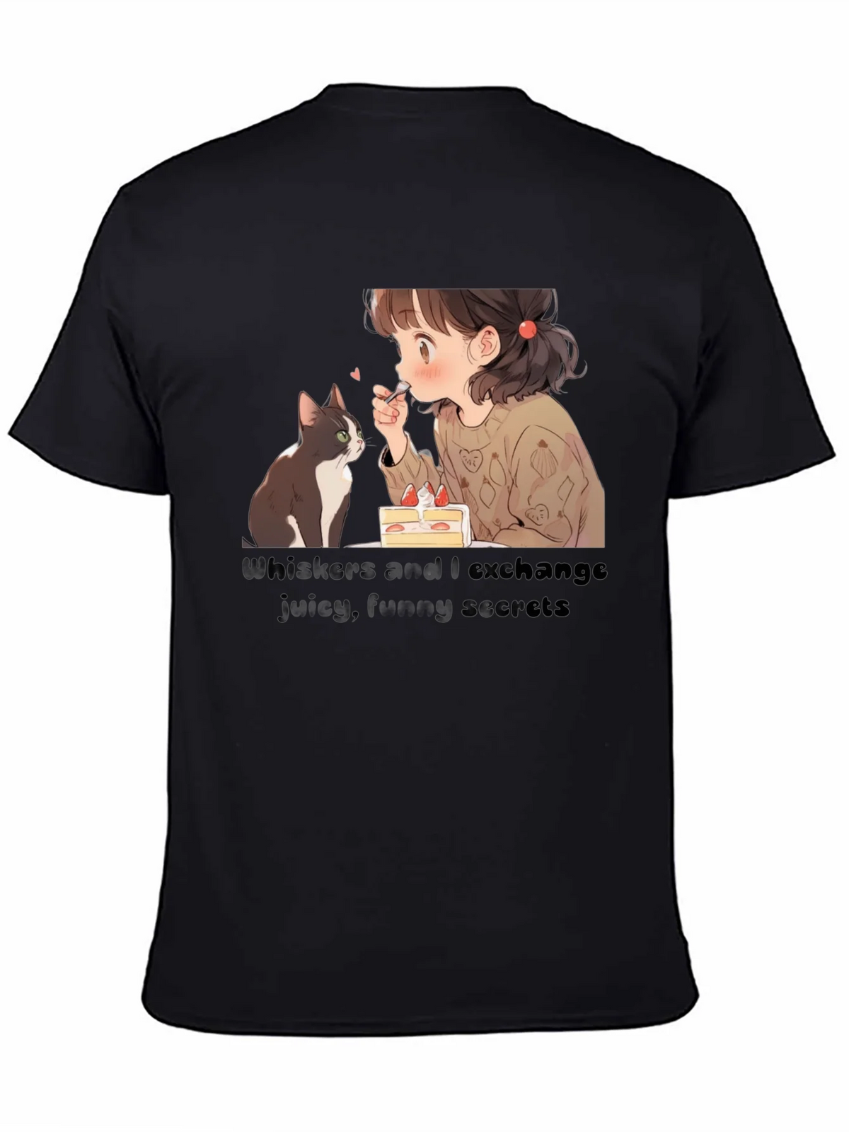 Anime Girl and Cat T-Shirt - Whiskers I Exchange Secrets product image 7