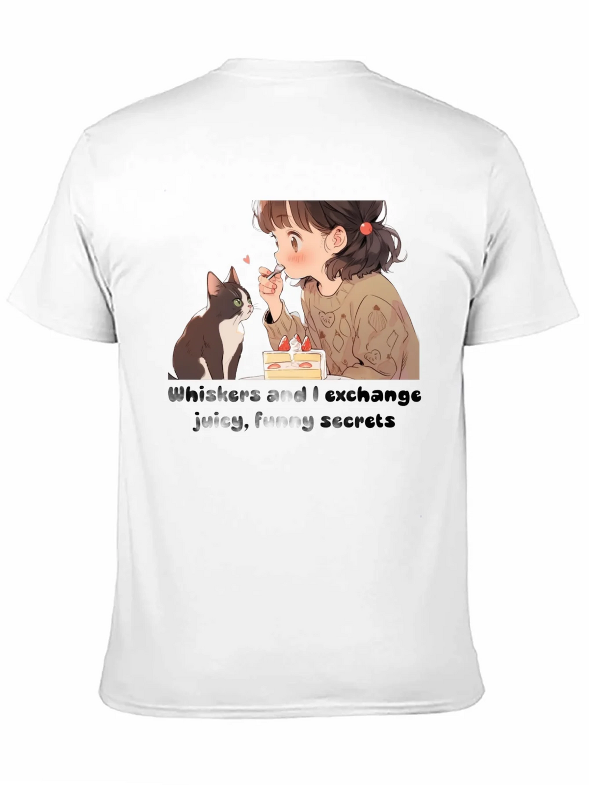 Anime Girl and Cat T-Shirt - Whiskers I Exchange Secrets product image 2