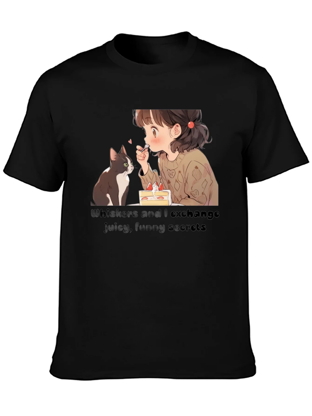 Anime Girl and Cat T-Shirt - Whiskers I Exchange Secrets product image 6