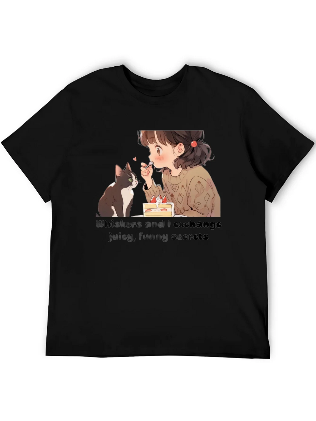 Anime Girl and Cat T-Shirt - Whiskers I Exchange Secrets product image 8
