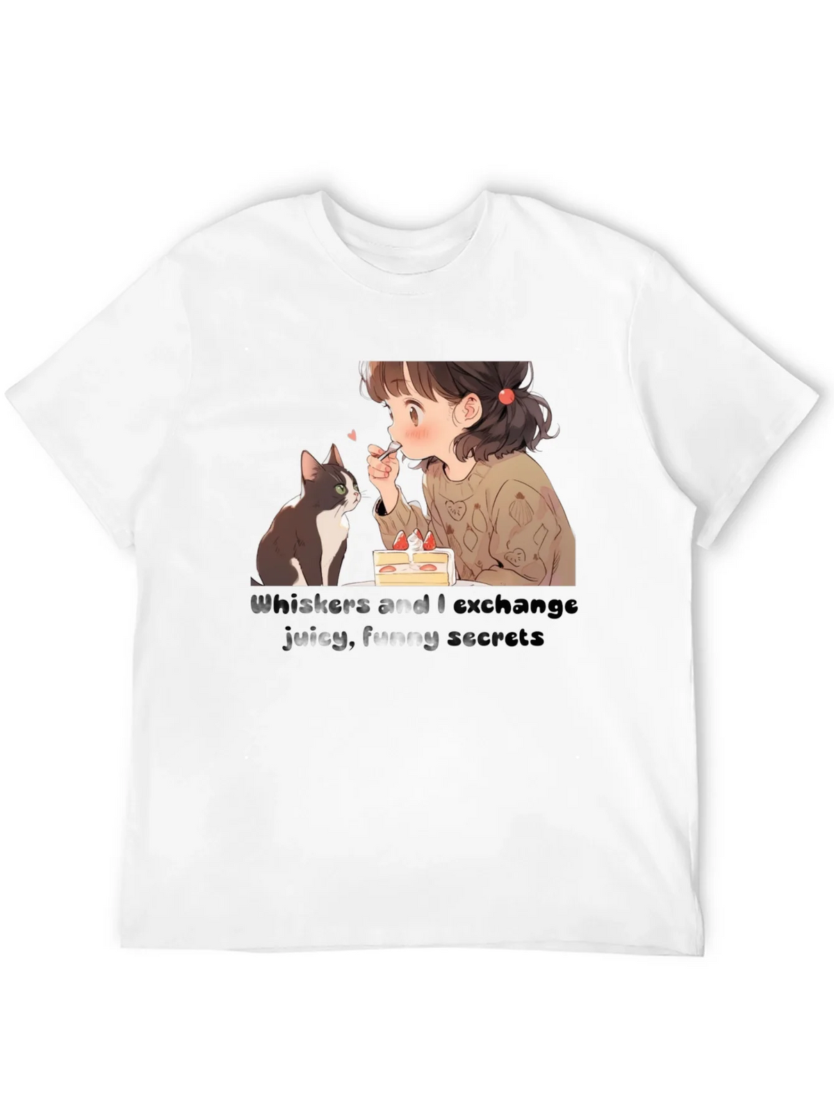Anime Girl and Cat T-Shirt - Whiskers I Exchange Secrets product image 3