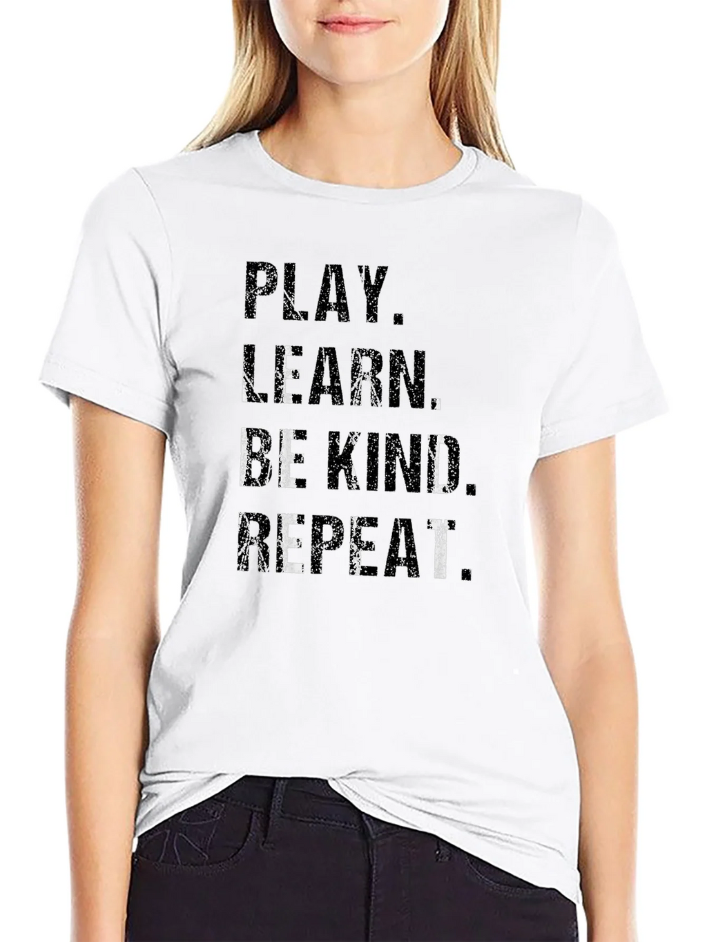 Play Learn Be Kind Repeat Black T-Shirt product image 8
