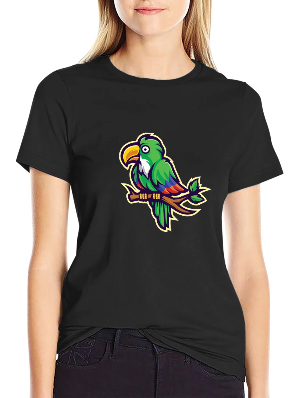 Parrot Graphic T-Shirt - Casual Black Tee product image 5
