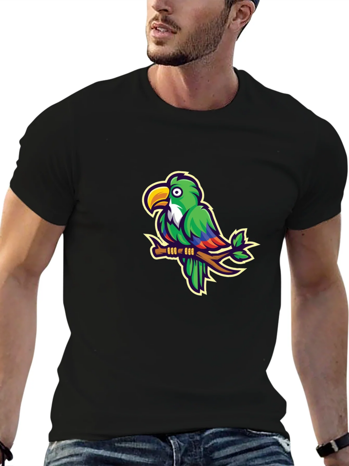 Parrot Graphic T-Shirt - Casual Black Tee product image 9