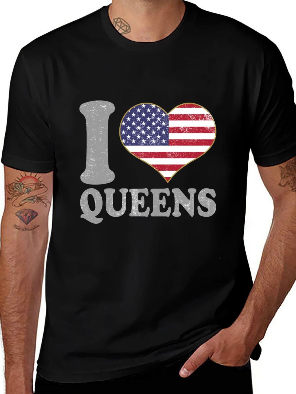 I Love Queens T-Shirt Patriotic Pride product image 1