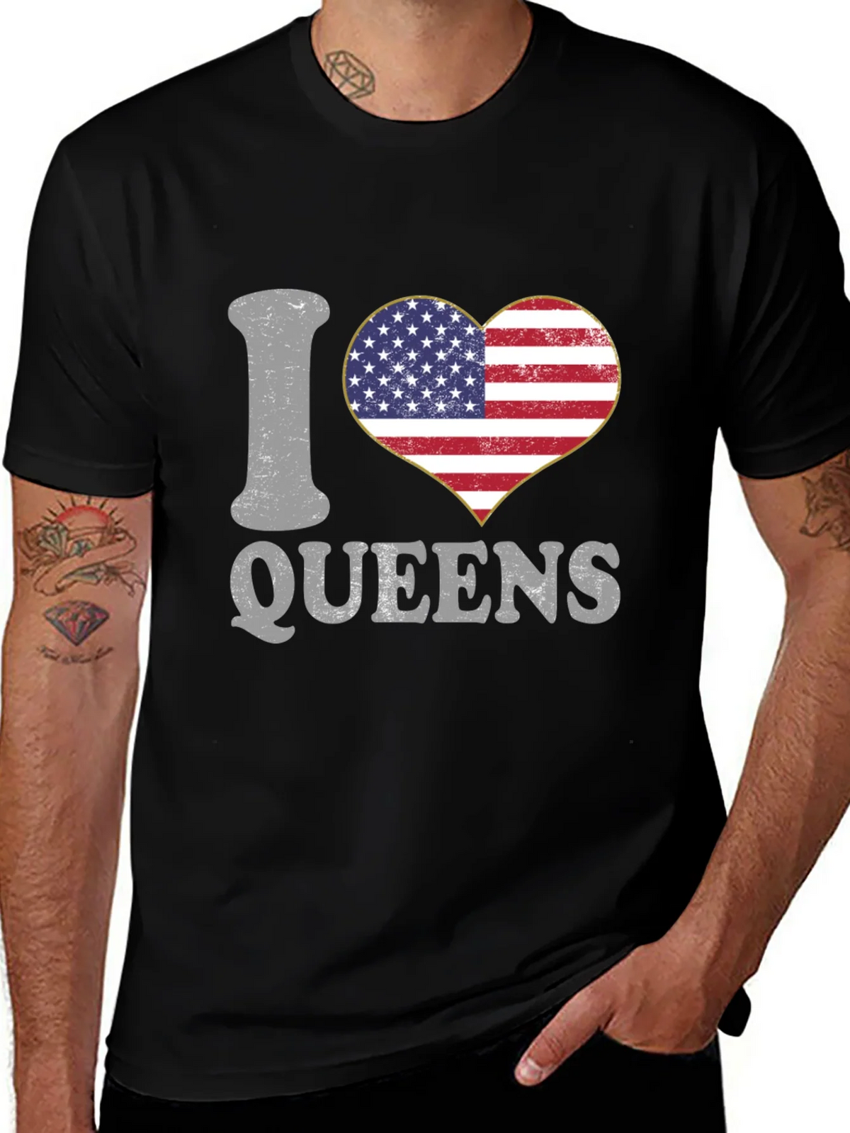 I Love Queens T-Shirt Patriotic Pride product image 1