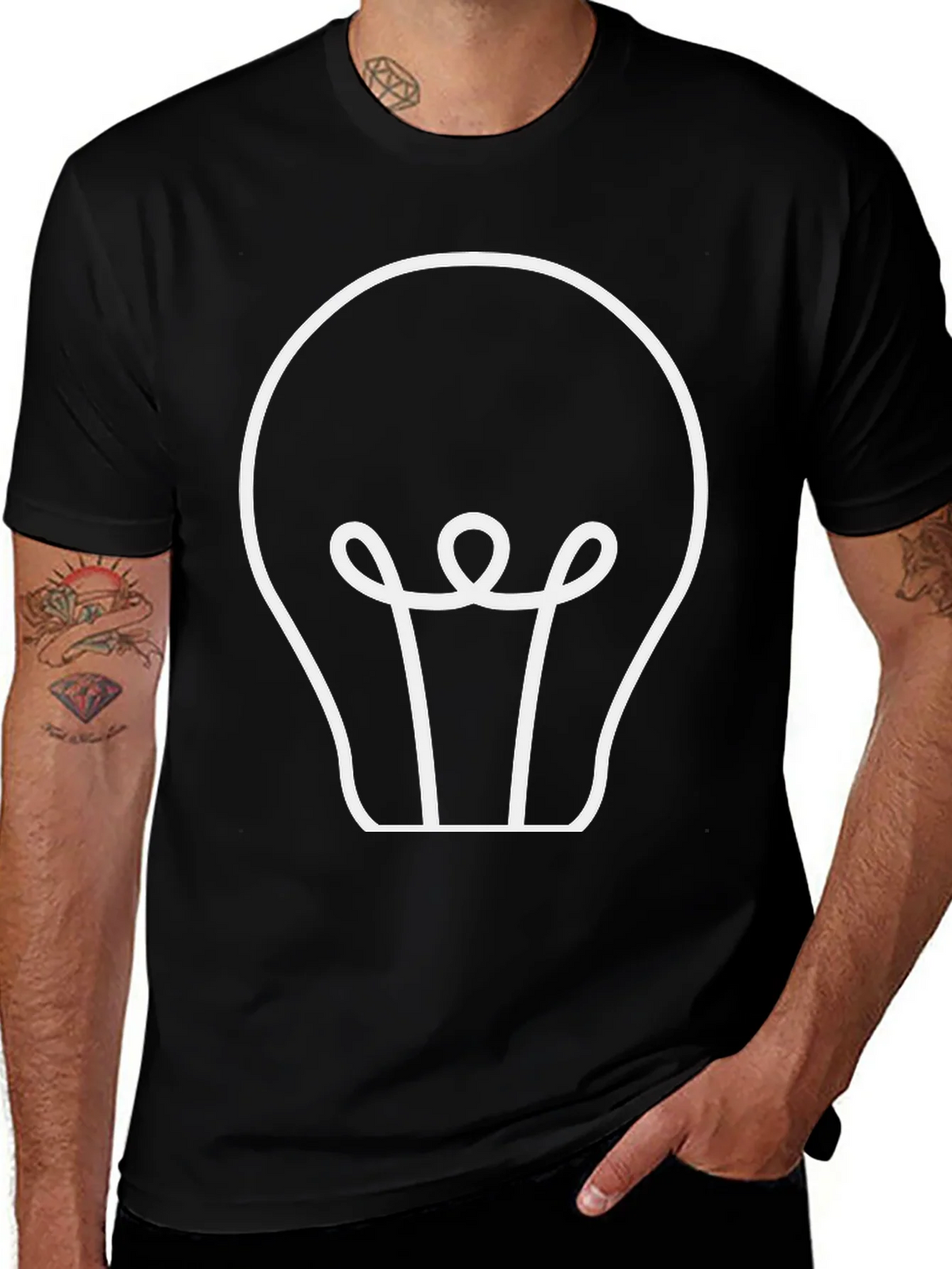Idea Bulb Graphic T-Shirt - Black Cotton Tee product image 1