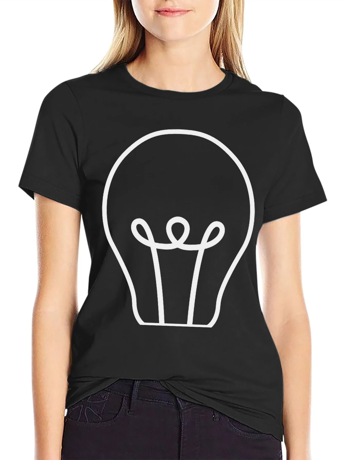 Idea Bulb Graphic T-Shirt - Black Cotton Tee product image 5
