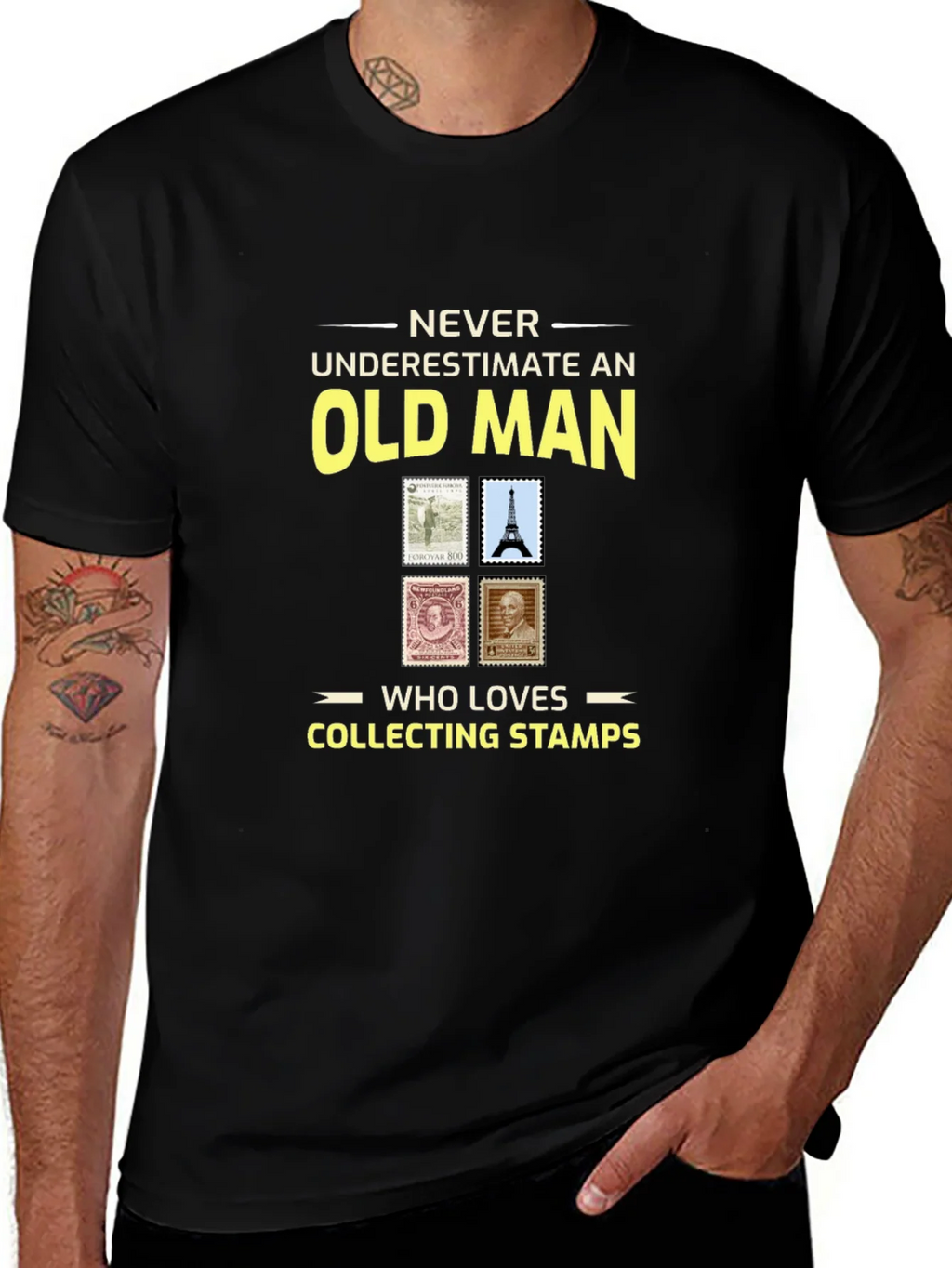 Old Man Stamp Collector T-Shirt product image 1