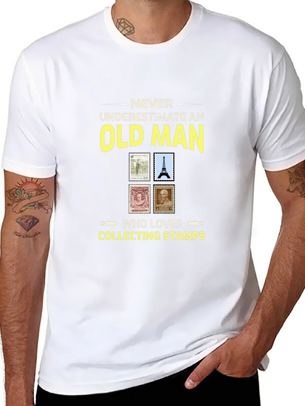 Old Man Stamp Collector T-Shirt product image 10