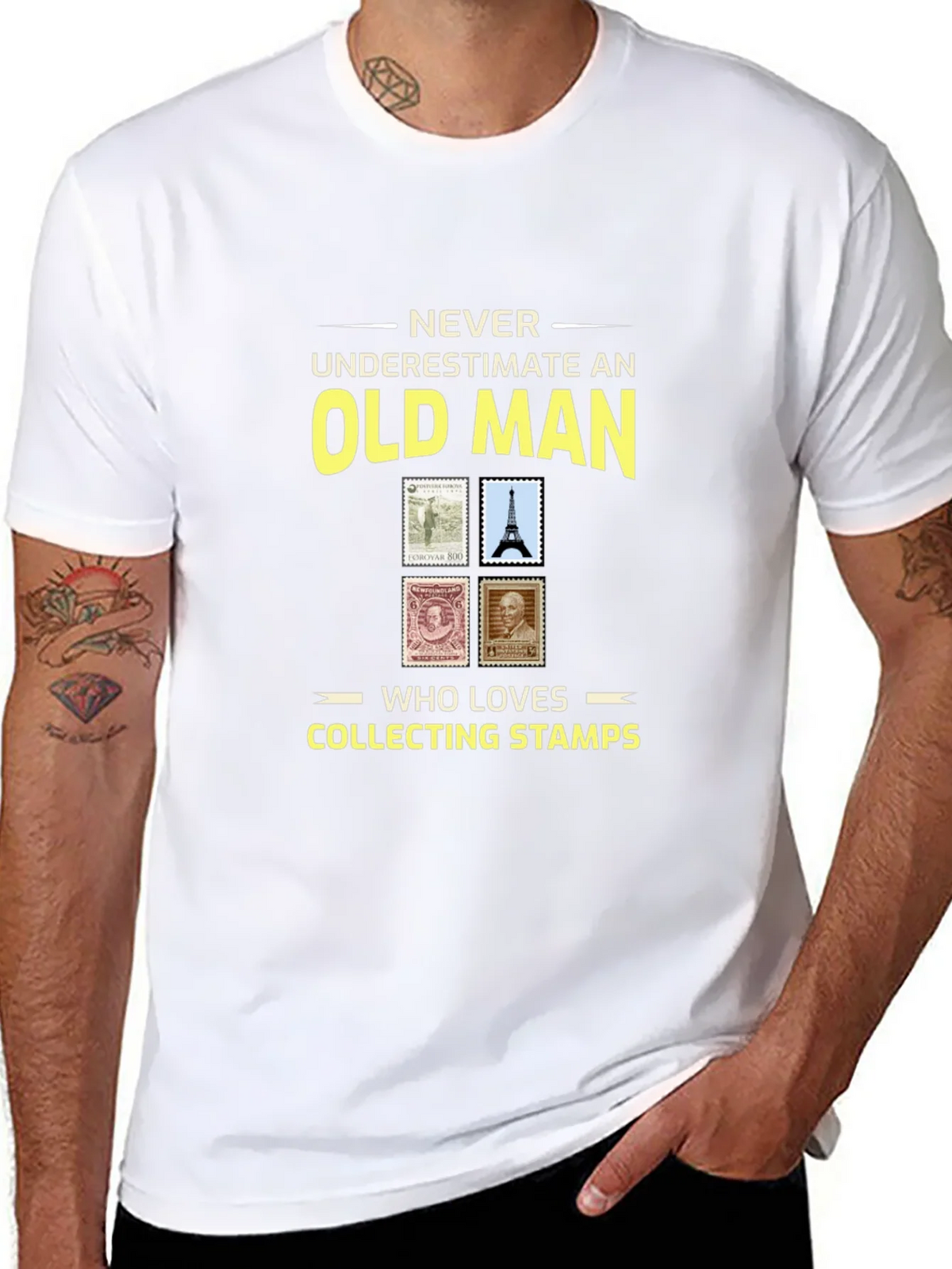Old Man Stamp Collector T-Shirt product image 10