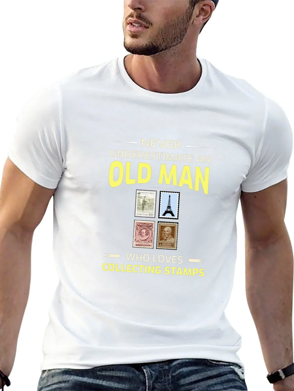 Old Man Stamp Collector T-Shirt product image 4