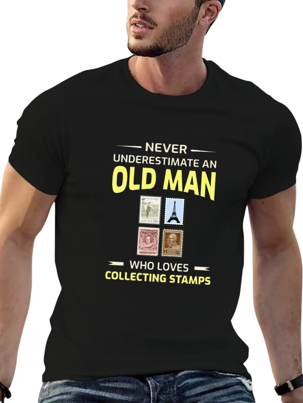 Old Man Stamp Collector T-Shirt product image 9