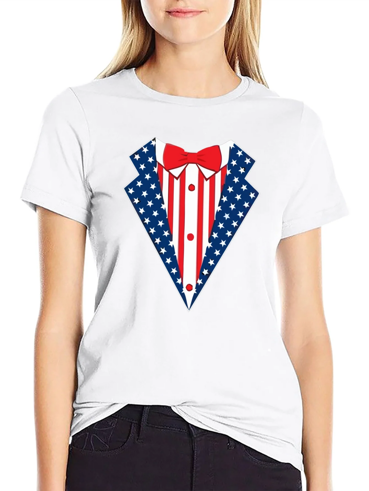 Patriotic USA Flag Tuxedo T-Shirt product image 11