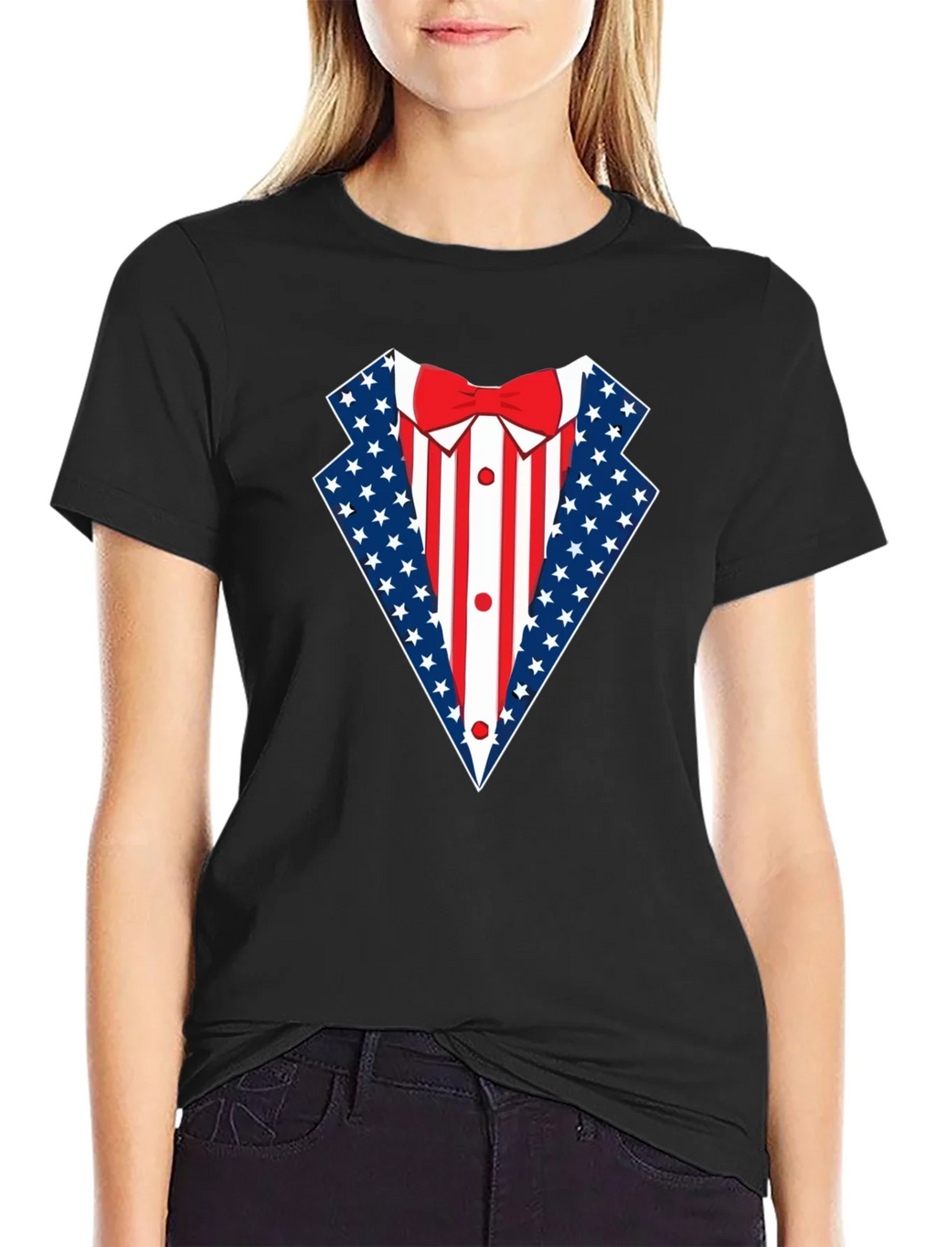 Patriotic USA Flag Tuxedo T-Shirt product image 5